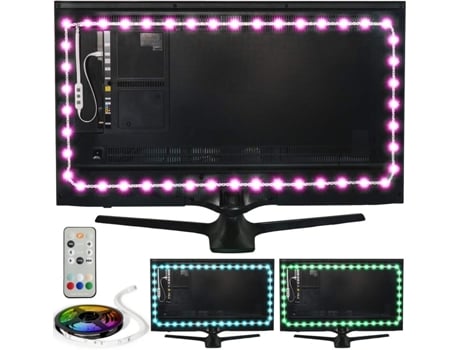 Luminoodle Iluminação de Cor Bias 15 Cores LED Luz de Fundo para TV com Controlo Remoto Kit de Fita LED USB para Iluminação Ambiente de Sala de Cinema Grande Potência Prática