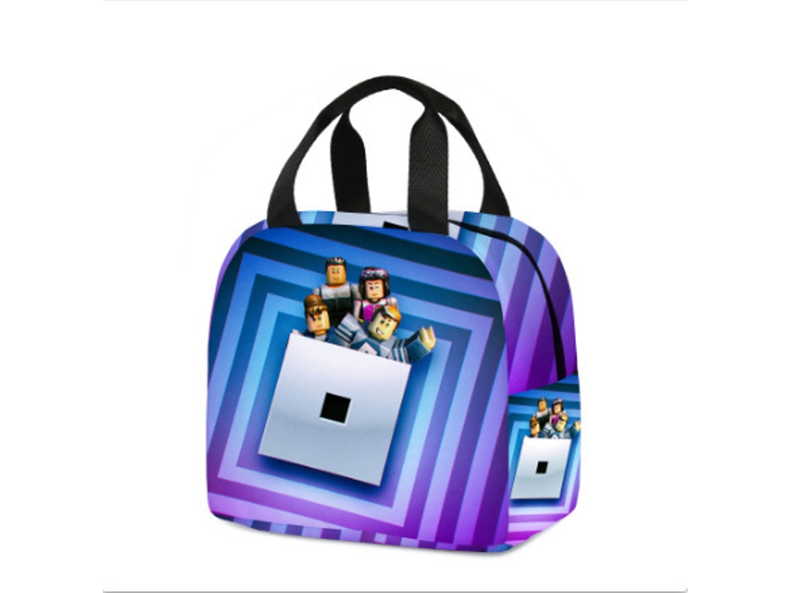 Bolsa de almoço Roblox para estudantes, bolsa de almoço de poliéster com estampa Aquaforge 33