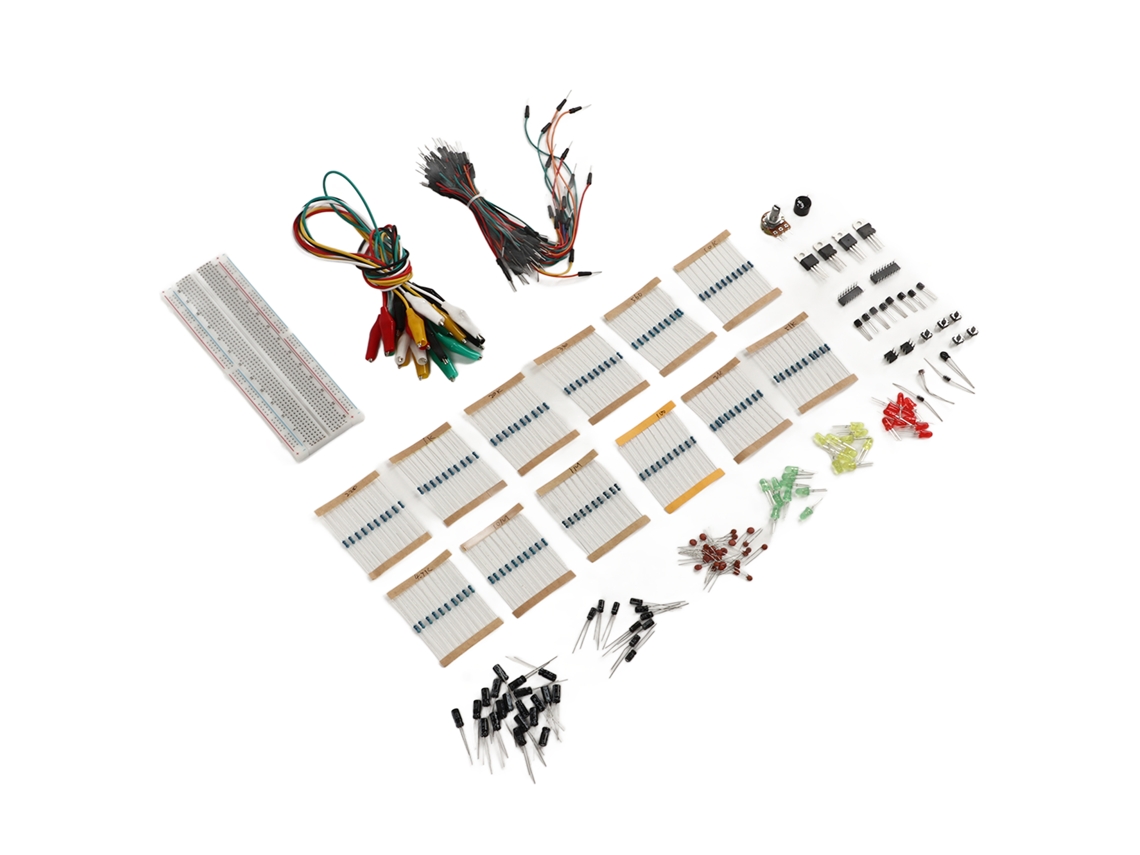 Kit de Componentes Eletrônicos com Protoboard, Buzzer, Diodo, Capacitor e Resistor