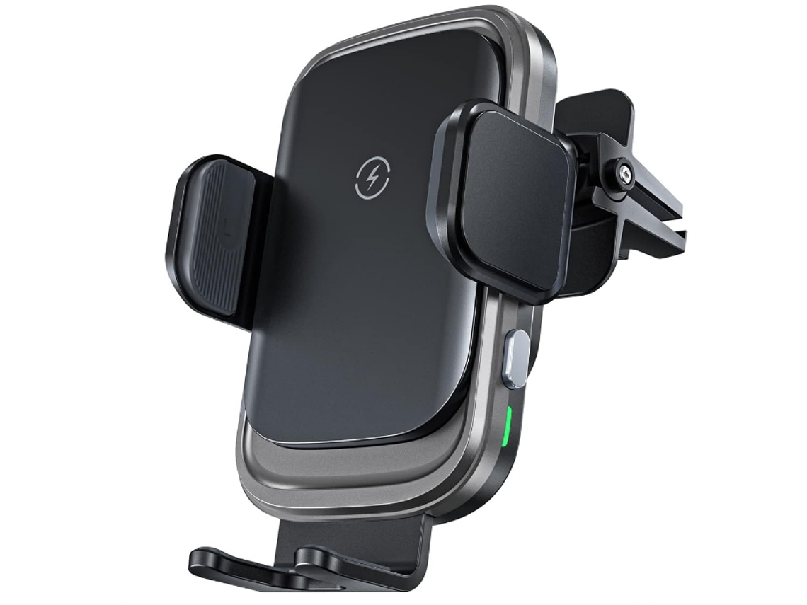 Suporte Para Carregador De Carro Sem Fio Com Carregamento Qi De 15 W Com Fixação Automática Para Iphone E Samsung (preto)