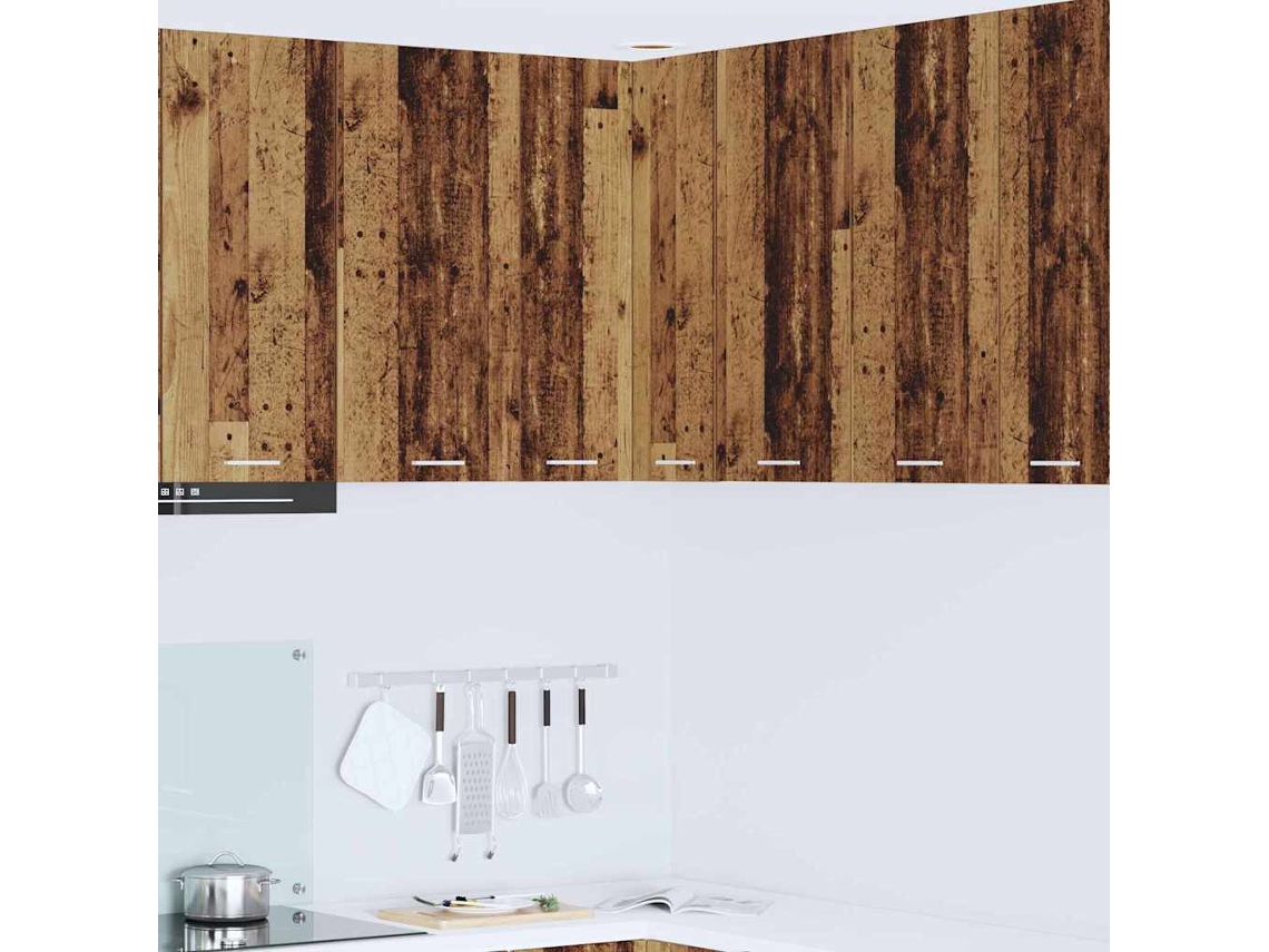 Vidaxl Armário Suspenso Madeira Antiga E Branco 57 X 57 X 80 Cm