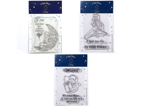 Carimbos LOVE IN THE MOON O Pequeno Princípe e a Lua + Mensagens + Flor