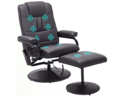 Cadeira de massagem com banco, 10 pontos de vibração e 1 controle remoto, 77 cm x 84 cm x 95 cm, marrom.
