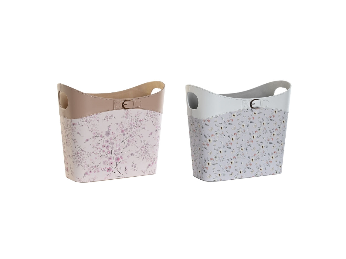 Porta Revistas Dkd Home Decor Azul Branco Cinzento Rosa Claro Poliuretano Pvc 39 X 21 X 34 Cm (2 Unidades)