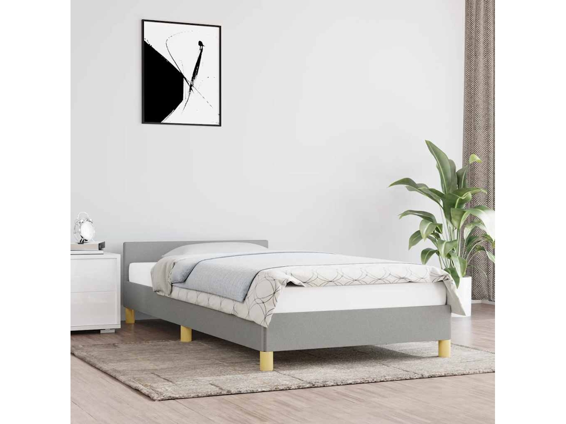 Vidaxl Estrutura De Cama Sem Colchão 100x200 Cm Tecido Cinzento-claro