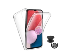 Kit Capa 360° Impact Protection 1 Gripholder 1 Suporte Phonecare Para Xiaomi Poco C85 - Transparente/preto
