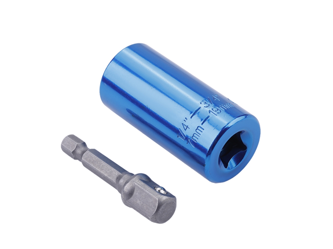 2pcs Adaptador Universal de Chave de Boca com Catraca para Furadeira, 7-19mm, Aço com Bola, Azul