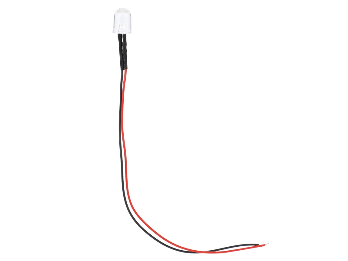 20 Peças de Diodos Emissores de Luz 12v Pré cabos com Cabo de 20cm, 10mm Branco Constrastado Led Esfera Transparente S/MARCA