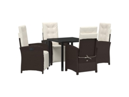 Maison Exclusive - Conjunto De Jantar Para Jardim 5 Pcs Castanho Vime Pe