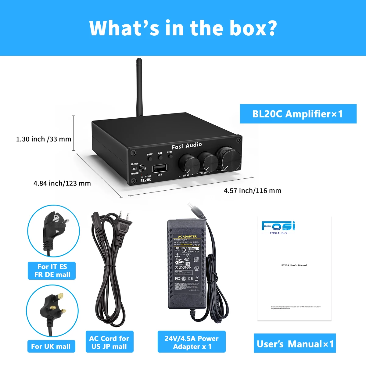 (fonte De Alimentação 24v) Amplificador Receptor De Áudio Bluetooth 2.1, Alto-falante D, Reprodutor Usb