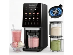Máquina De Gelados Teendown Kf002 8 Em 1, 650ml,3 Taças Incluídas,função Auto-limpeza, Mix-in E Re-spin, Frozen Yogurt E Batidos