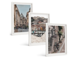 Conjunto De Pinturas Ruas Charmosas Da Cidade Portuária Espelharte (3 Peças 40x60 Cm)