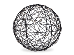 Relaxdays Bola Led Decorativa A Pilhas, Arame, Pendurar/apoiar, Cabo Longo, Ø30 Cm, Preta