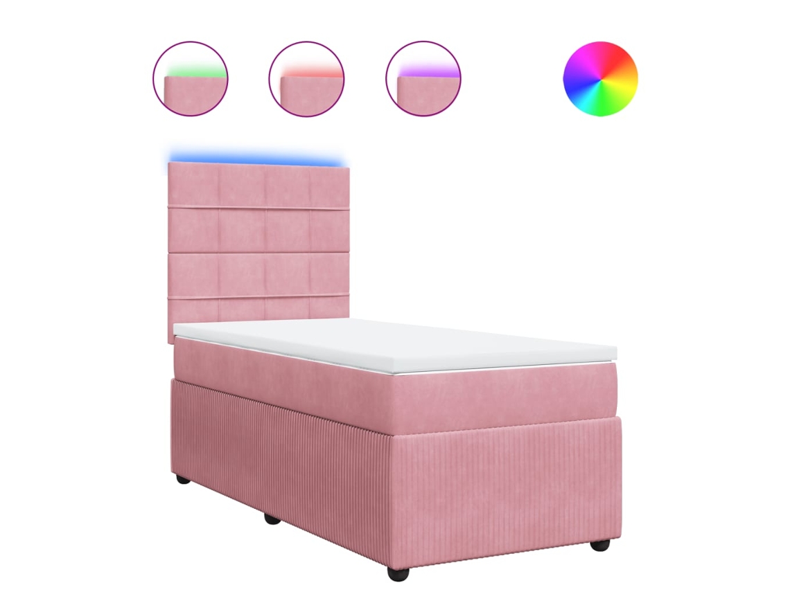 Box Spring Bed, Box Spring Beds Vidaxl Cor-de-rosa Veludo (100 X 200 Cm)
