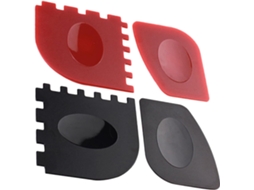 Kit de 4 Raspadores para Grelha Inoomp, Feito de Material a Quebras com Cabo Antiderrapante, Compacto para Camping e CHABERLU