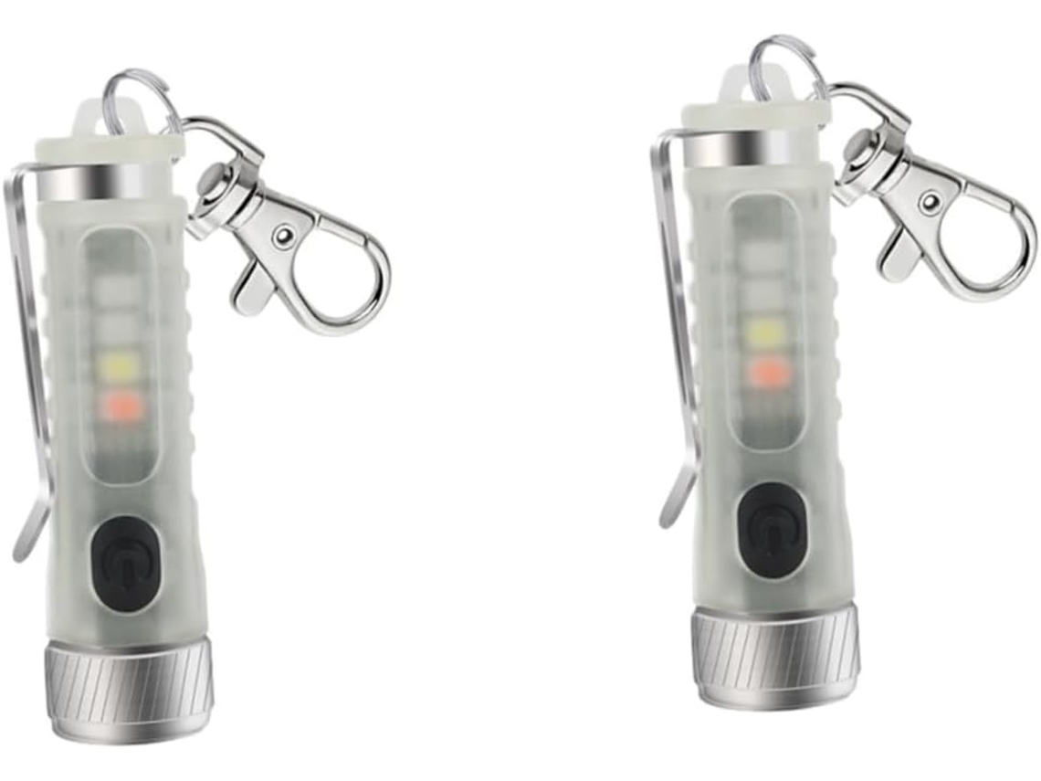 Chaveiro De Bolso Led Recarregável Em Miniatura (2 Peças) Com Modos De Iluminação, À Prova D'água E Prático.