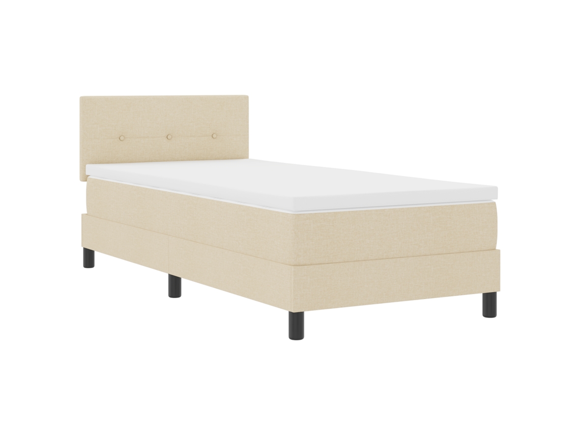 Cama Bocom Colchão Creme Tecido Vidaxl Bege Fabric (90x200 Cm)