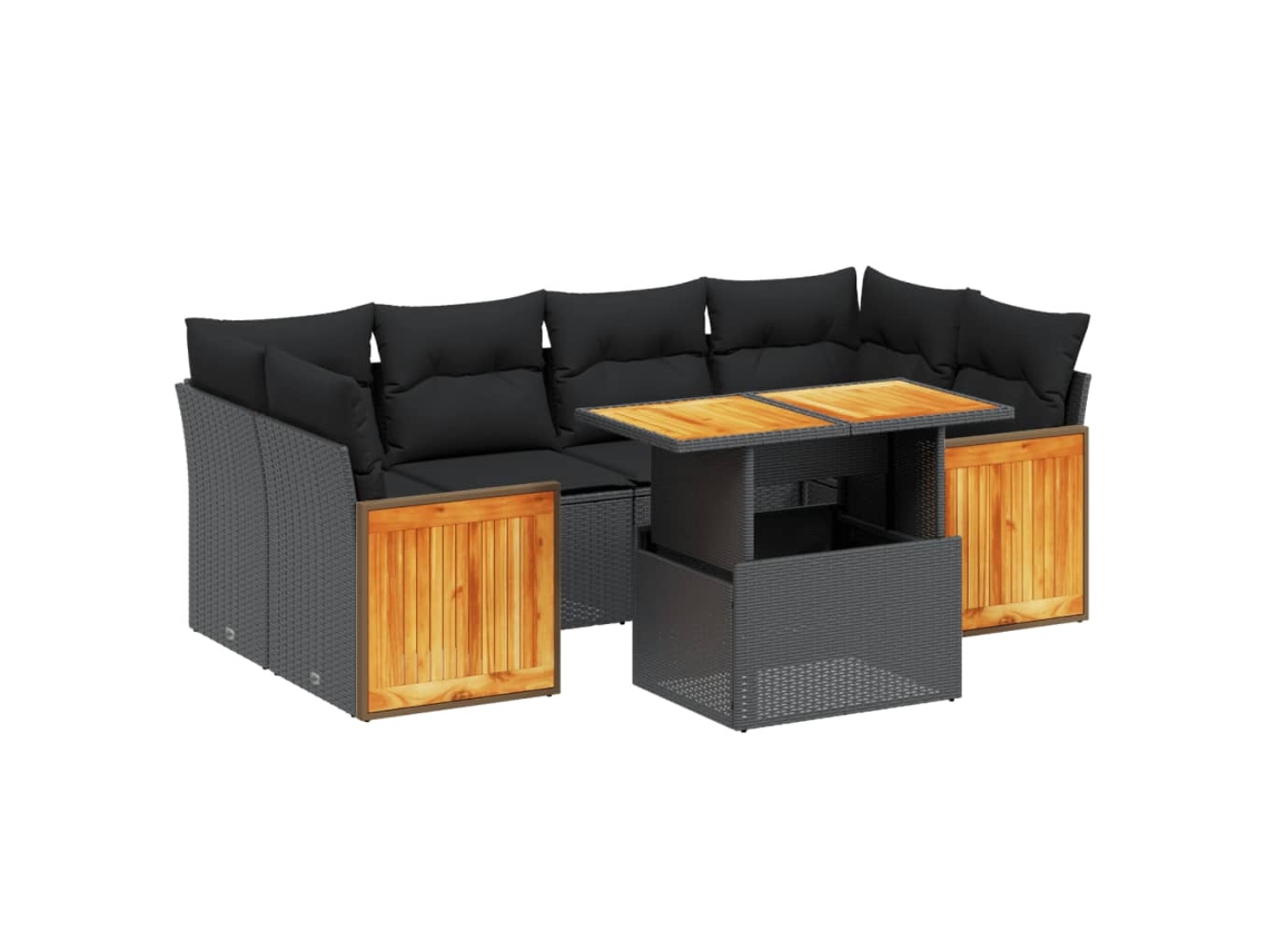 Garden Sofa Set, Garden Sofa Sets Vidaxl Preto Rattan / Vime (n/a)