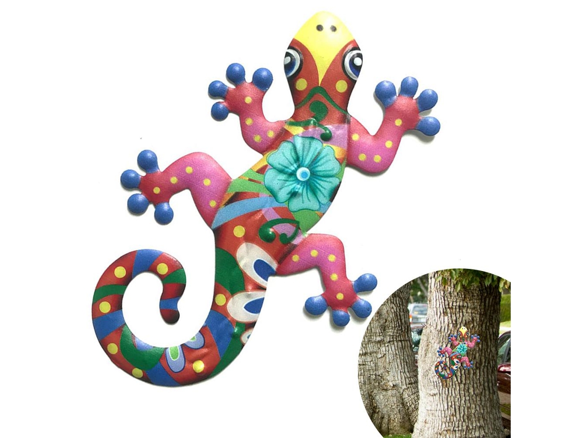 Decoração De Parede Lagarto Metal Para Casa E Exterior