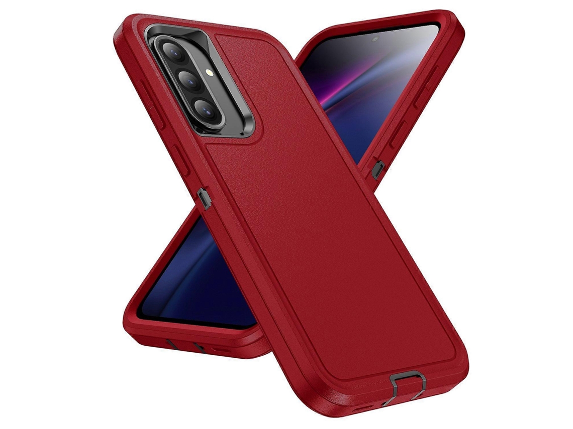 Capa Para Samsung Galaxy A56 5g Compatível Com Pc Silicone Eva 3 Em 1, À Prova De Choque, Multicolorida Em Roxo E Rosa