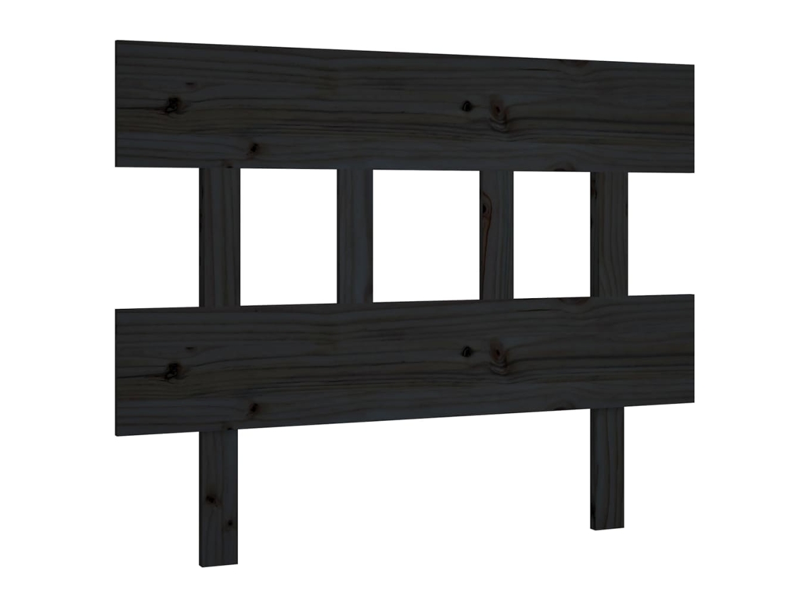 Cabeceira de Cama 93,5x3x81 Cm Pinho Maciço Preto MAISON EXCLUSIVE