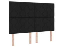 Cabeceira  Design De Blocos De Diamante Preto Vidaxl Tecido (144 Cm)