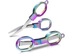 Mini Tesoura Dobrável em Aço Inoxidável, Pacote com 2 Unidades, Tesoura Portátil para Viagens, Ideal para Casa, Escritório BRILVIBERA