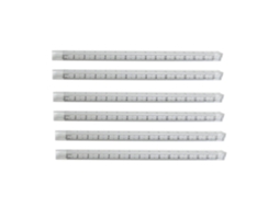 Régua de plástico transparente Nuobesty com 6 peças para estudantes, ideal para ensino e desenho.