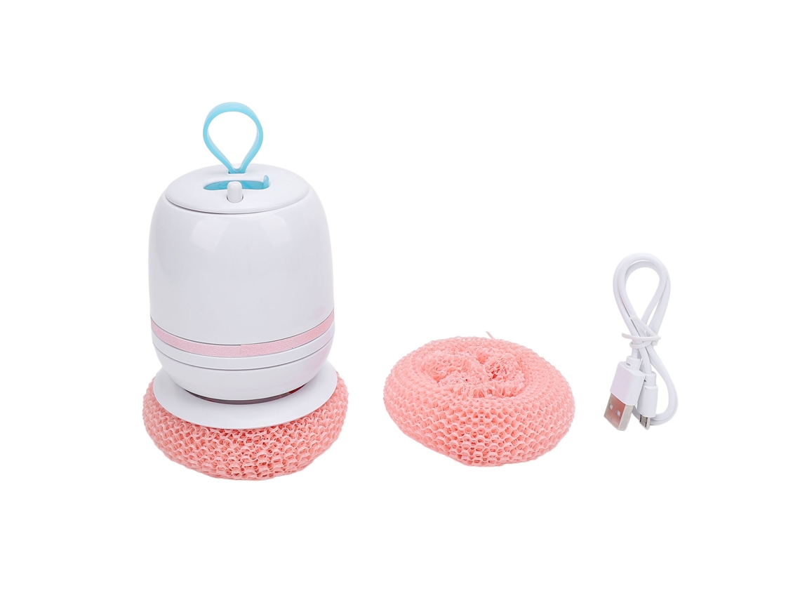 Escova de limpeza sem fio rosa para loiça, recarregável por USB e de mão LAXISCREED