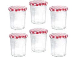 Conjunto De 6-potes Vidro Herméticos 380ml Com Corpo Transparente Para Manter O Frescor Ideais Armazenar Mel E Açúcar Na