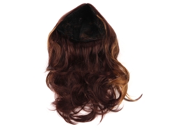 Peruca longa castanha sintética com mechas claras em camadas, modelo 2026, para mulheres.