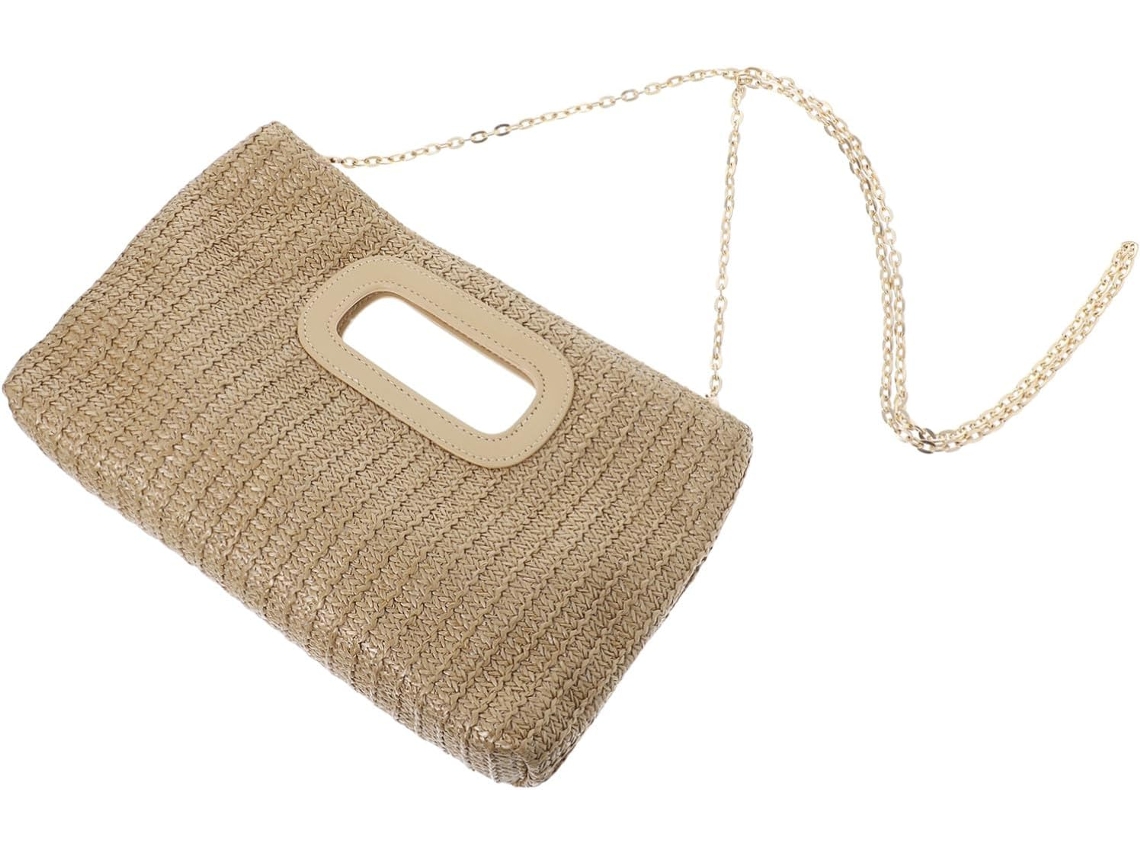 Bolsa De Ombro Feminina Trançada Em Imitação De Palha, Prática E Portátil Para Celular, Chaves E Outros Itens.