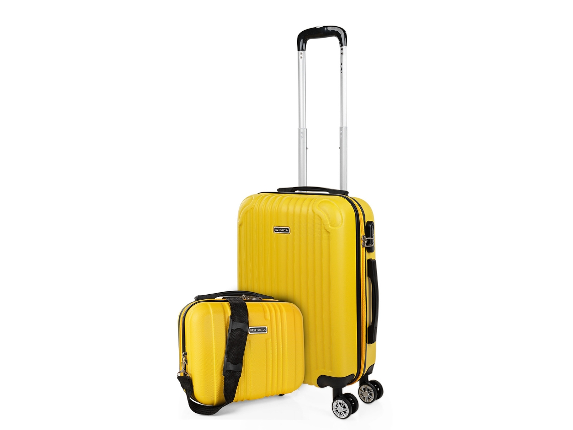 Mala Abs Pequena ITACA Sevron Amarelo 38X55X20 Cm 38L