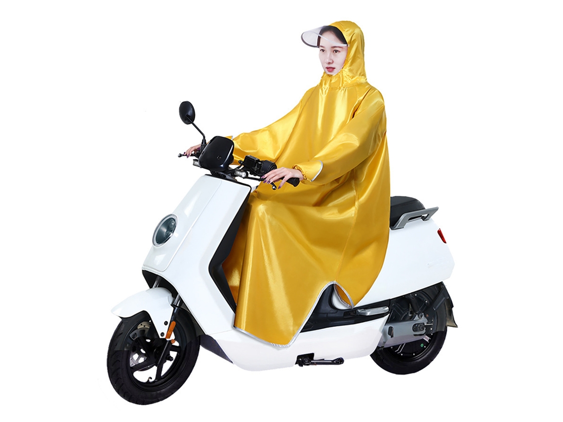 Poncho de Chuva para Bicicleta Elétrica Oxford Tamanho Aumentado com Mangas Adulto Amarelo Dourado 5xl