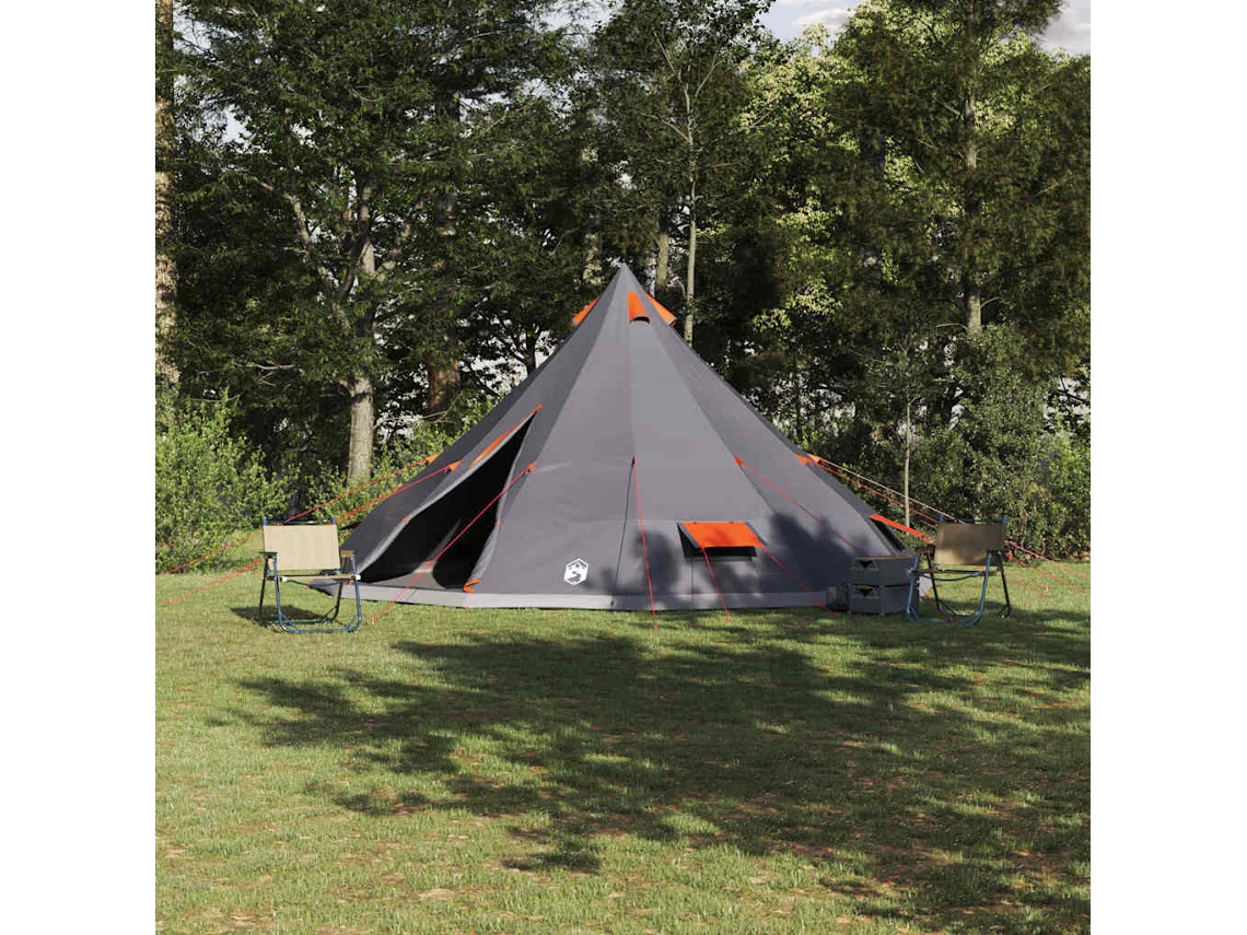 Vidaxl Barraca Tipi Cinza E Laranja 560 X 560 X 300 Cm Tafetá