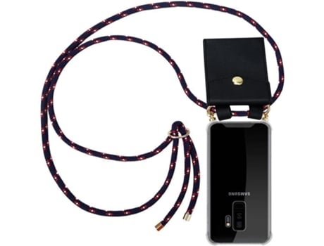 Cabo Colar Anéis Ouro Pescoço para Samsung Galaxy S9 Plus HONGWE. Silicone Transparente