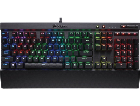 Teclado Gaming CORSAIR K70 Lux RGB em Preto — Com fio USB | Mecânico | Layout Português | Switch Cherry MX Red | Iluminado