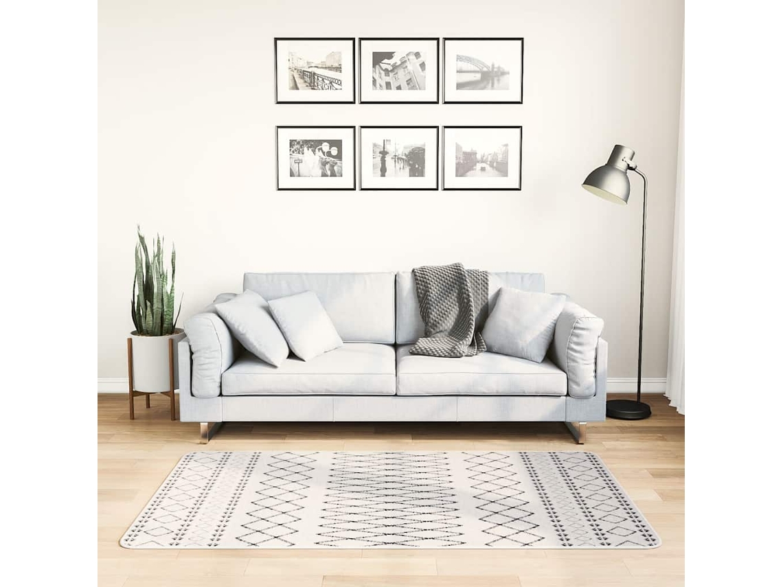 Vidaxl Tapete 80x150 Cm Preto E Branco