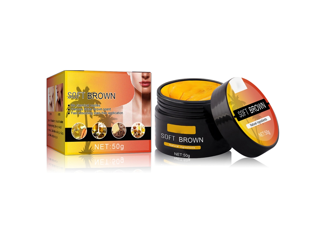 Acelerador De Bronzeamento E Creme De Auto Bronzeamento Natural Com Óleos 100% Naturais E Hidratação
