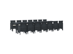 Vidaxl Conjunto De Jantar Para Jardim Com Almofadas 15 Unid. Antracite