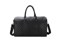 Mala de Viagem AQUAFORGE tipo duffel em couro PU, grande para academia, viagens, esportes e atividades ao ar livre (preta)