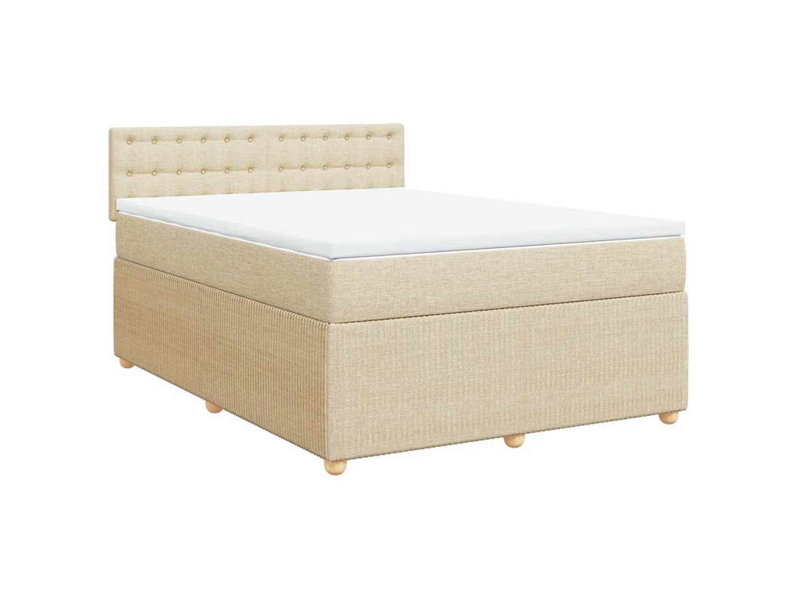 Box Spring Bed, Box Spring Beds Vidaxl Creme Tecido (160 X 200 Cm)