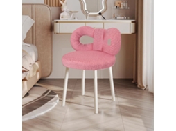 Banco De Toucador Com Encosto,cadeira De Maquilhagem Para Quarto Ou Sala, Cadeira De Toucador Sem Braços,rosa,37x37x67cm