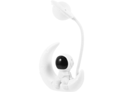 Lanterna USB em formato de astronauta, luz noturna LED branca em plástico.