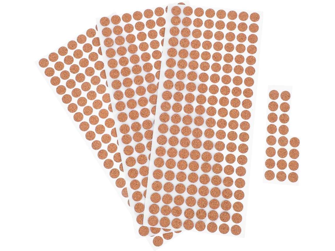 Plafope 500 Unidades De Almofadas Adesivas Redondas Cortiça, 10mm X 1mm, Autoadesivas, Para Pés De Móveis