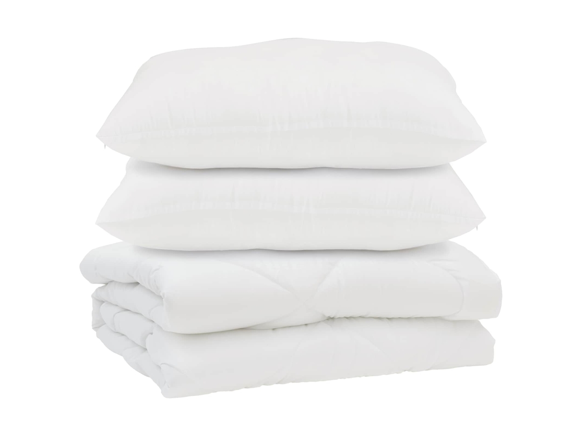 Edredão Com Travesseiro 3 Pcs | Edredom | Duvet Branco Microfibra