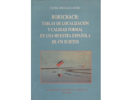 Livro Rorschach: Tablas De Localizaci¾N Y Calidad Formal de Fßtima Miralles Sangro (Espanhol)