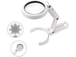 Lupa de Aumento 5x com Luz, Lupa de Mão, Lupa de Mesa com 8 Leds para Leitura, Hobbies, Artesanato e Uso do Computador por Idosos BRILVIBERA