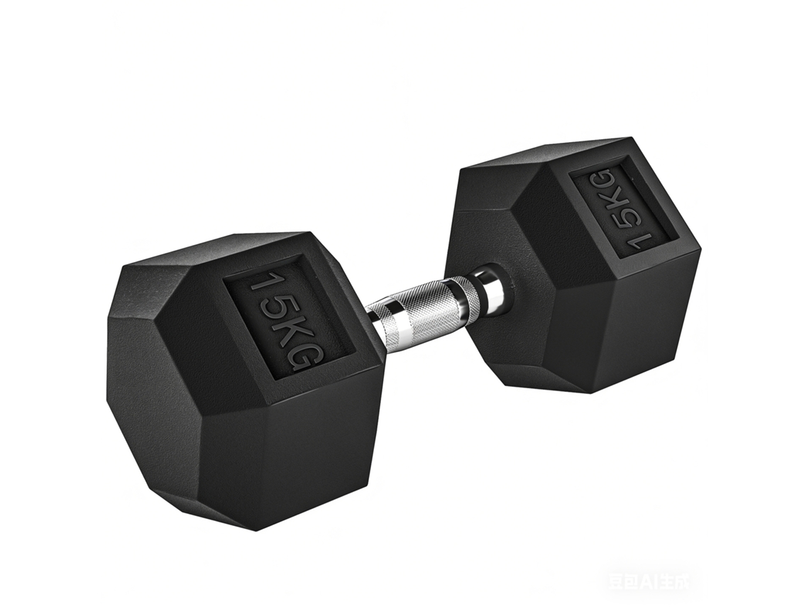 Manubrio Hexagonal 15 Kg com Pegas Antiderrapantes aço e Borracha ø15,5 X 33,6 Cm preto BTFORUS