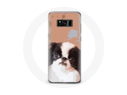 Capa para Samsung Galaxy S8 Spaniel Japonês Preto e Branco Raça de Cachorros